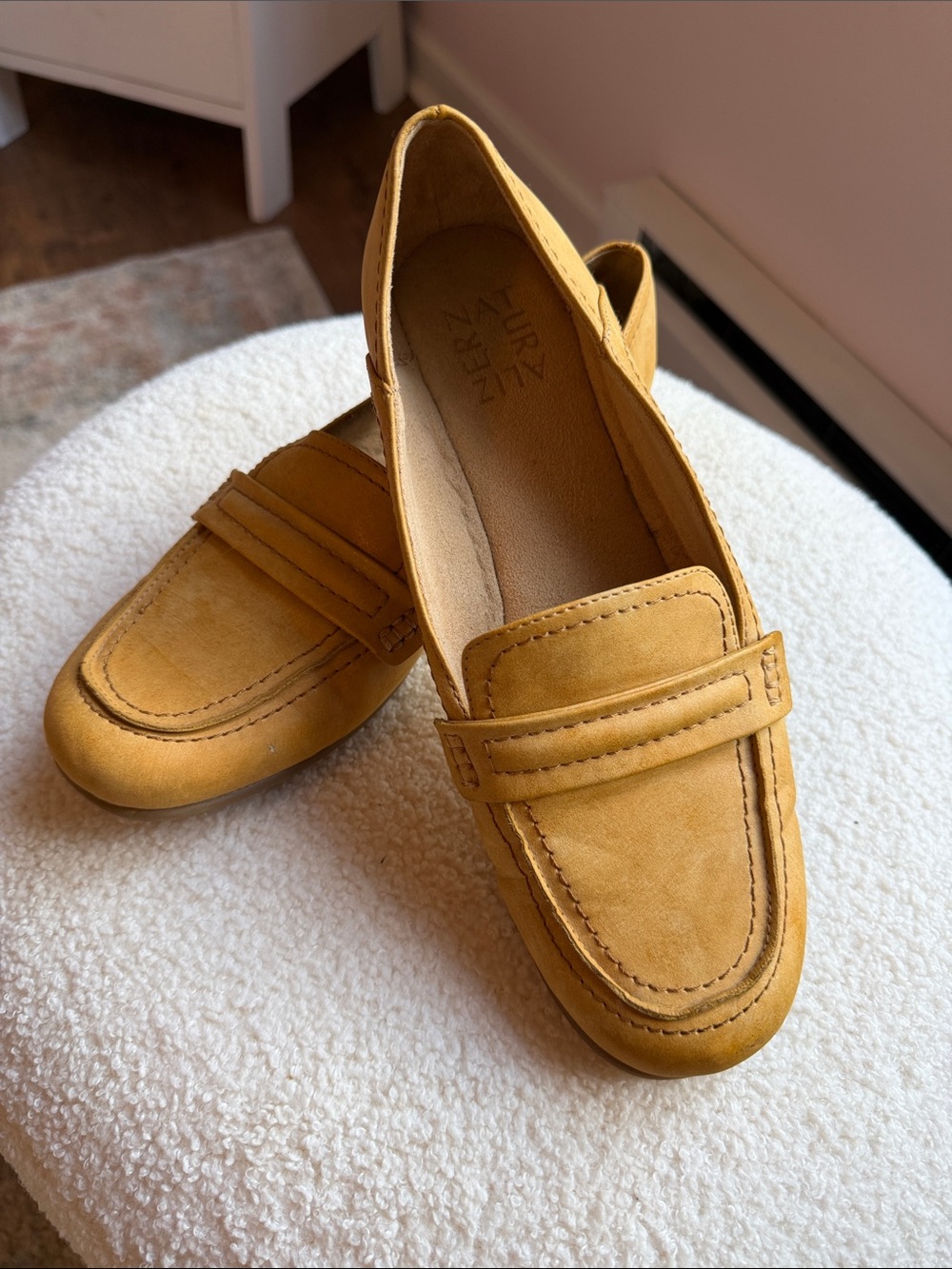 Naturalizer Mustard Suede Loafers